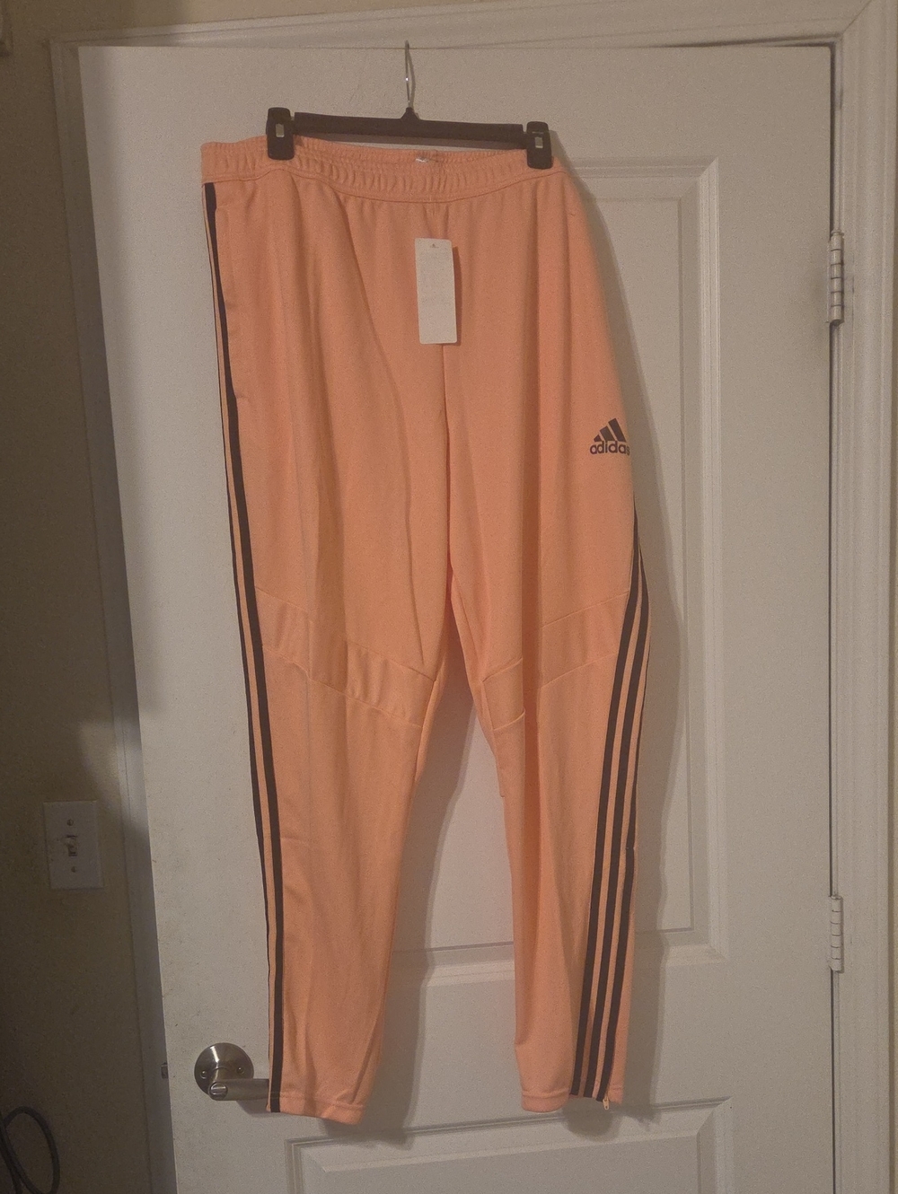 adidas Peach Joggers with Black Side Stripes